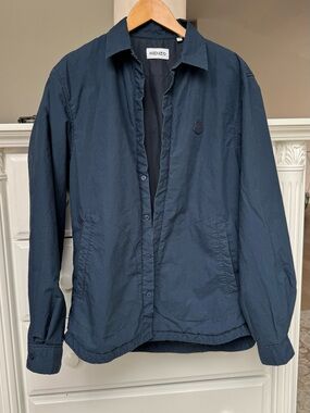 KENZO Tiger Crest Button-Up Overshirt Jacket Navy Size S
